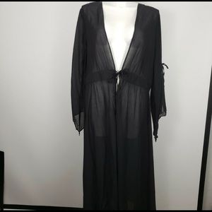 Swimsuits For All 20 sheer black duster Cover up